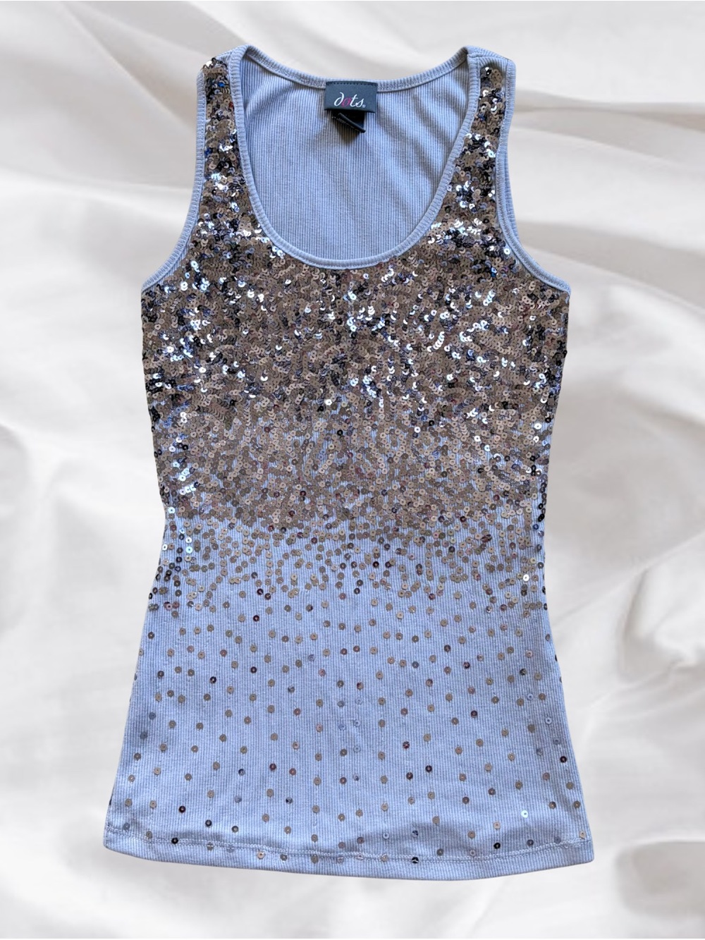 Silver Sequined Tank Top